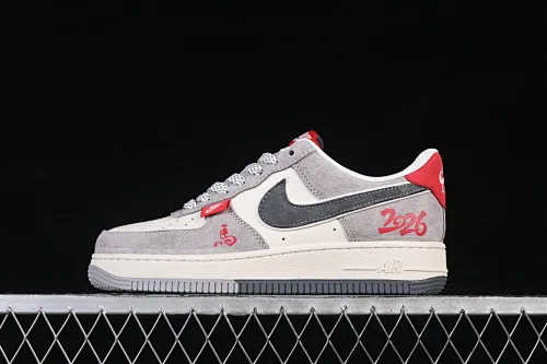 All categories Nk Air Force 1 Air Force series Nk Air Force 1 Low Air Force low-top Nike Air Force 1'07 Low Year of the Horse limited edition Gray-red texture Air Force 1 low-top casual sneakers HT5088-628